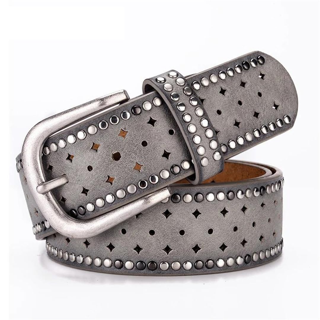 Ceinture vintage pour femme avec rivets creux