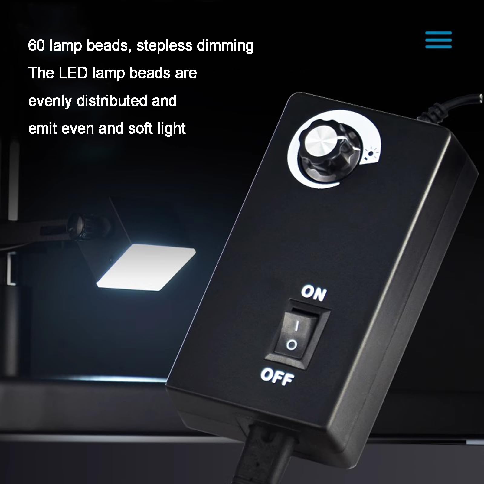 Fuente De Luz para Microscopio, Lámpara Iluminadora para Cámara Industrial, Brillo Ajustable, con 60 LED, Antideslumbrante, Herramientas De Reparación para Soldadura De Microscopio