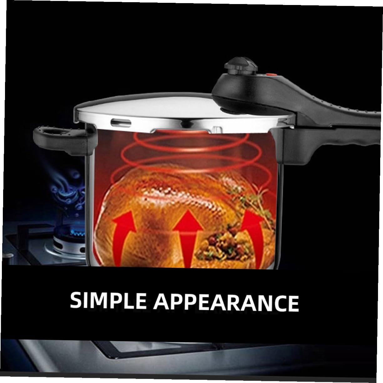 Kitchen Pressure Cooker with Seal Ergonomic Heat-insulated Handle for Induction and Gas Stoves Asa Standard Stainless Steel