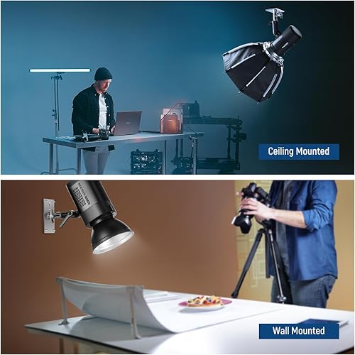 Miniatura 7 de NEEWER ST-WM1 - Soporte de pared para techo de 3.34 pulgadas con rosca de 1/4 pulgadas y 10 tornillos, soporte de pared para cámara de estudio