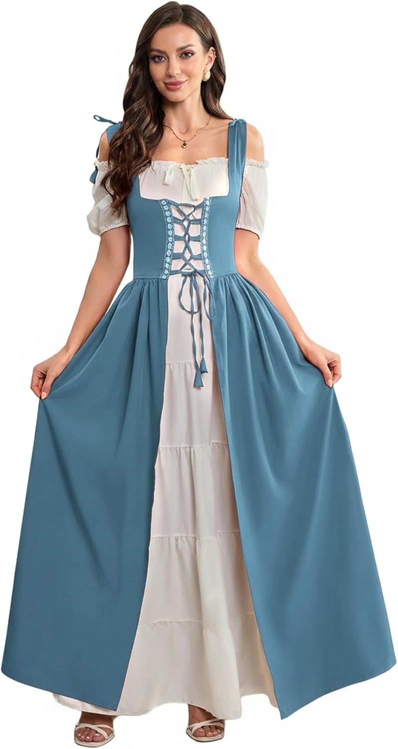 Abaowedding Renaissance Costume Women Medieval Dress Renaissance Pirate Irish Ren Faire Dresses