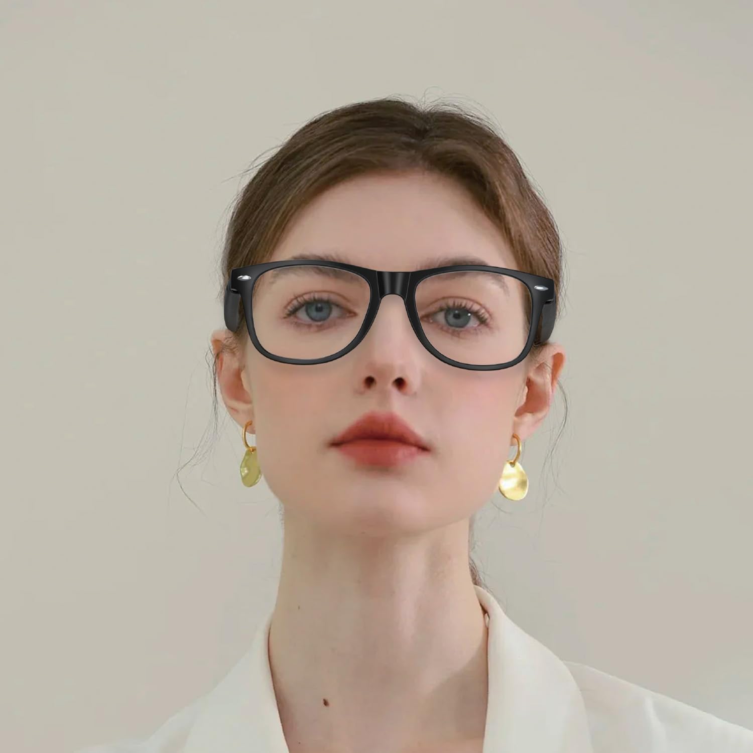 Home Gafas de Sol Smart Bluetooth, Gafas Inteligentes con Audio Open-Ear, UV400, Música, Llamadas y Control de Voz para Hombre y Mujer, Negro