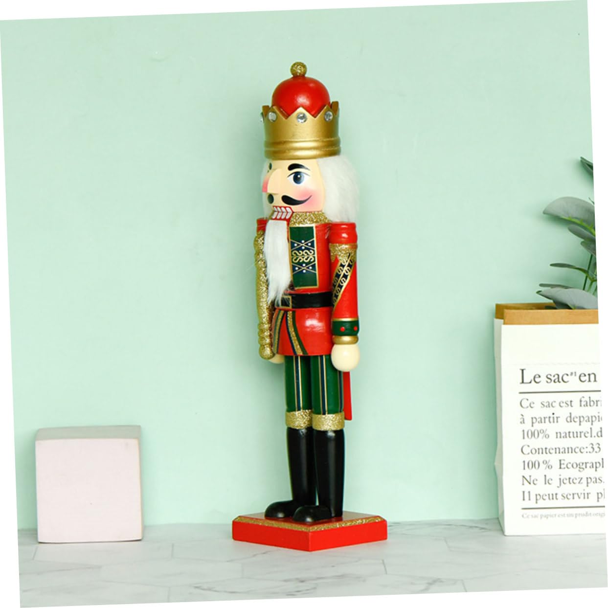 Cabilock 2 Pièces Roi Casse-Noix Noël Lumière Soldat Fée Officier De Plein Air Décoration De Jardin Casse-Noix De Bureau Casse-Noix De Décoration De Casse-Noisette Rouge Bois