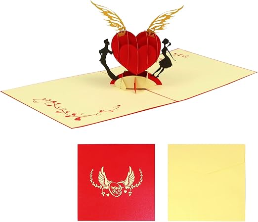 Amazon バレンタイン 母の日 メッセージカード 飛び出すカード 記念日カード グリーティングカード ポップアップカード 立体 3d ハート 結婚祝い 結婚式 招待状 プロポーズカード グリーティングカード 文房具 オフィス用品