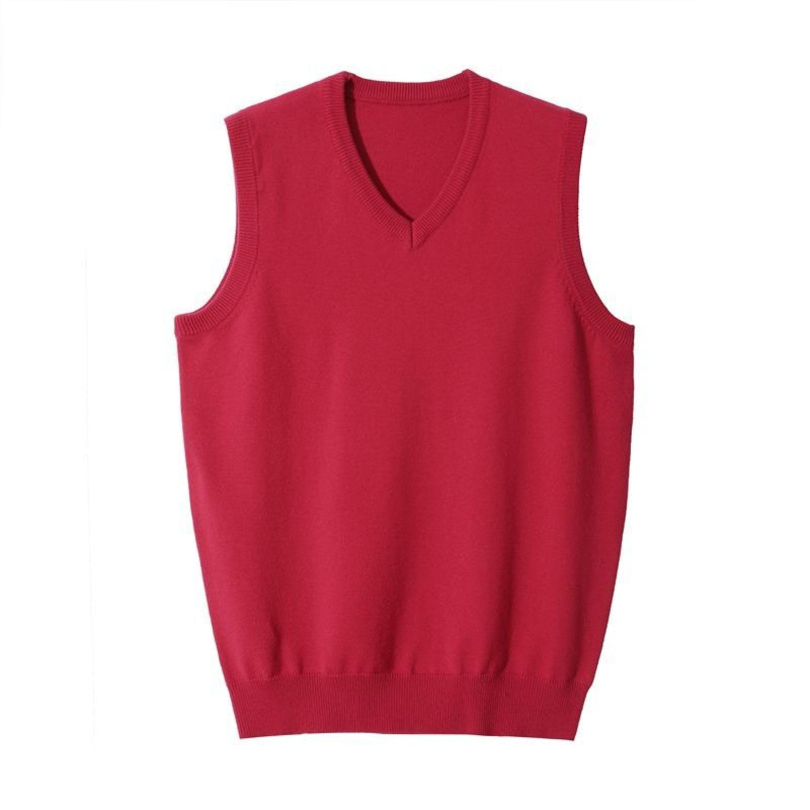 ORDOBO Chaleco De Punto Hombre - Retro Otoño Invierno Moda Chaleco Sin Mangas De Punto Suéter Chaleco Hombres Casual Suelta Mediana Edad Tops Ropa Color Sólido