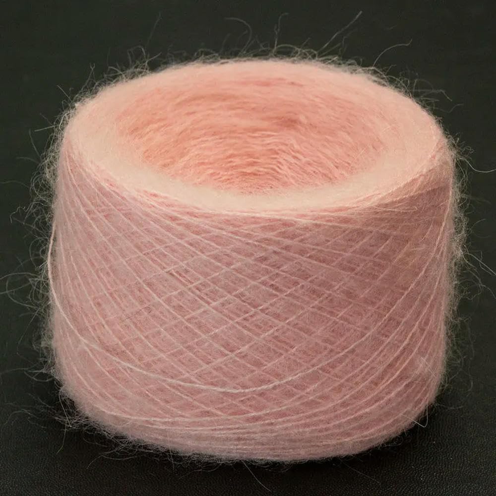 Hand Knitting Hilo， Hilo de Lana de Mohair Natural, Suave y Fino, 250g, Felpa orgánica Saludable, Tejido a Mano, Hilo de Ganchillo Fino(1)
