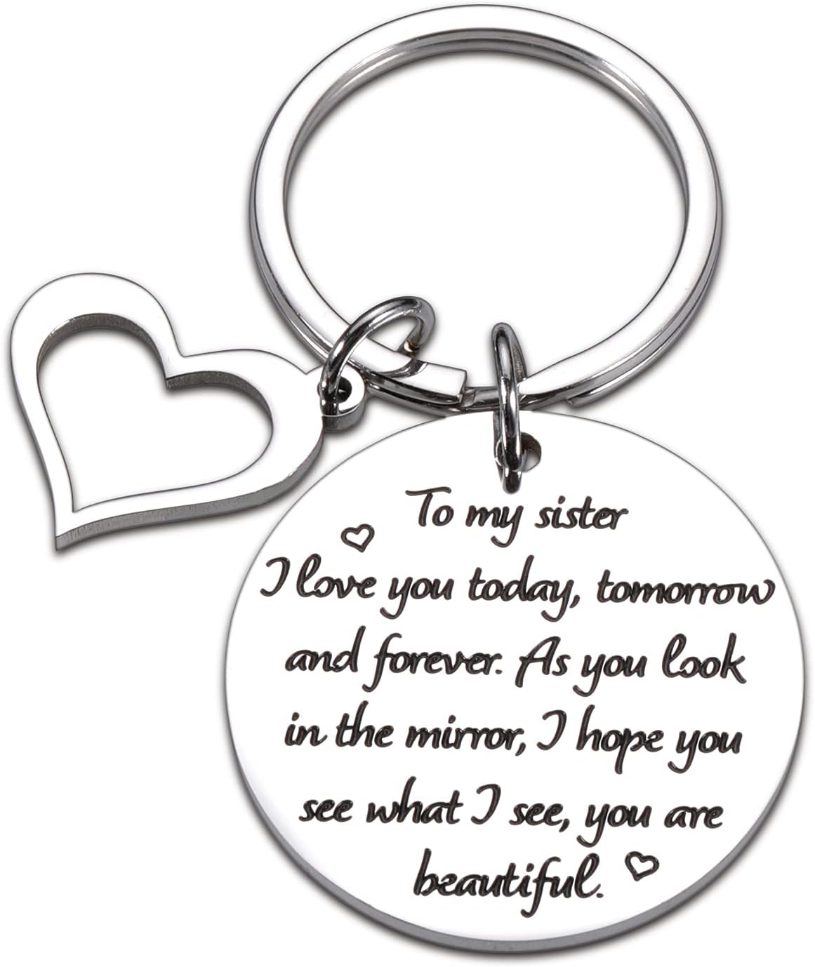 Christmas Sisters Gifts from Sister Brother Sweet 16 Birthday My Orders Christmas Keychain for Big Little Soul Sister Best Friend BFF Bestie Wedding Jewelry for Bride Bridesmaid Valentines Day Gift