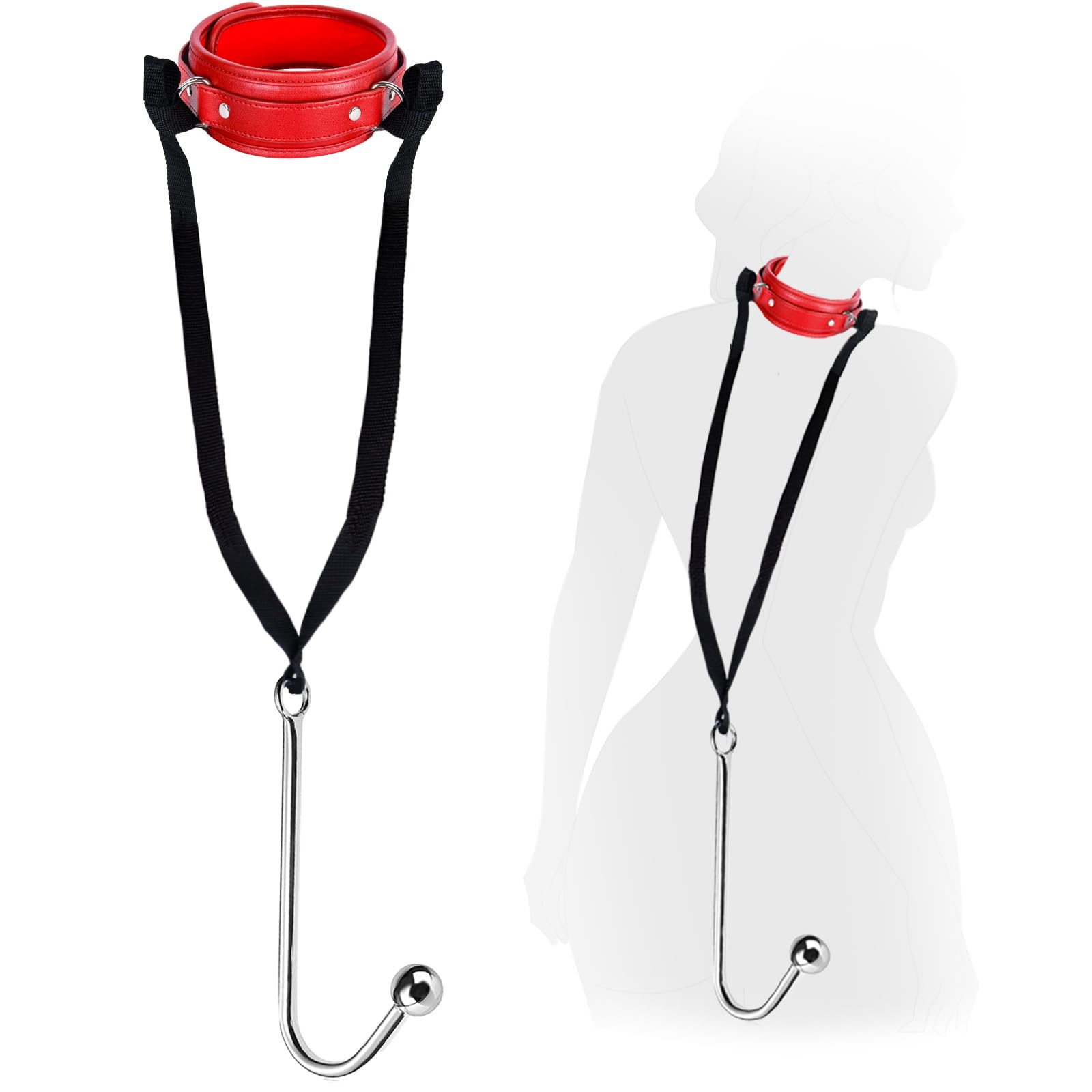 Sex Toýs Couple Femme BDSM Kits de Bondage avec Métal Crochet Anal, Sexy Érotique Collier Plug Anal Sex toys, Accessoires Hard SM - Jouets Sexuels Extrême Fétiche Esclave pour Couple