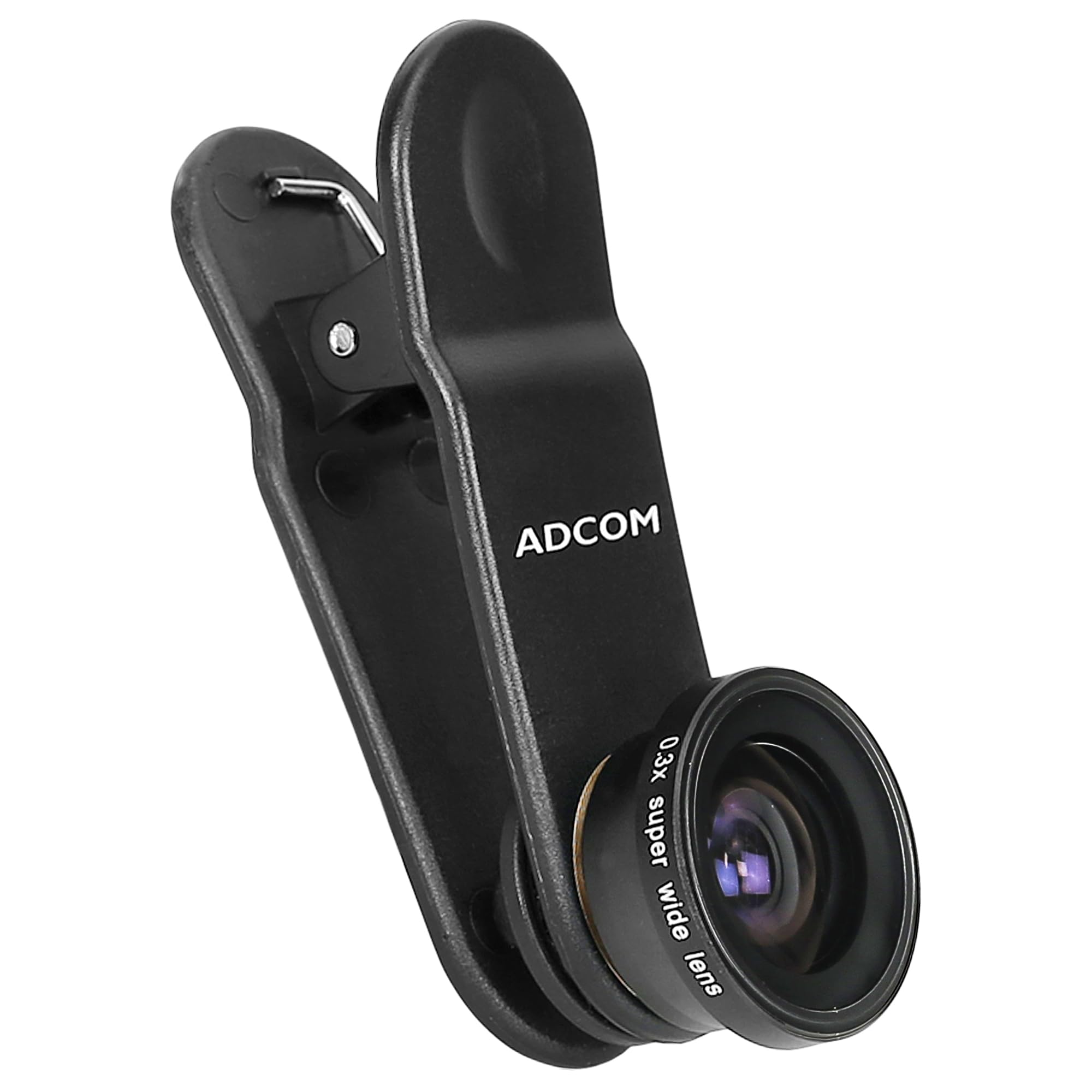Adcom Full Screen Wide Angle Clip On Mobile Phone Camera Lens - Compatible with All iPhone & Android Smartphones (Black)