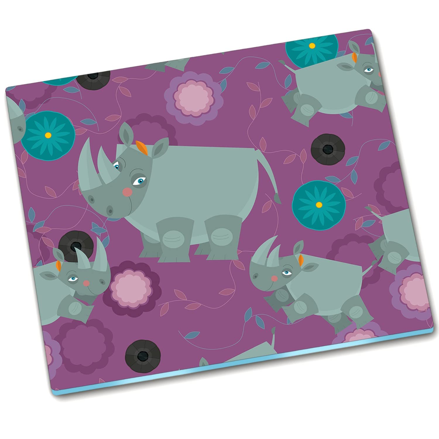 Plaque de couverture en verre motif rhinocéros pour protéger votre plan de travail