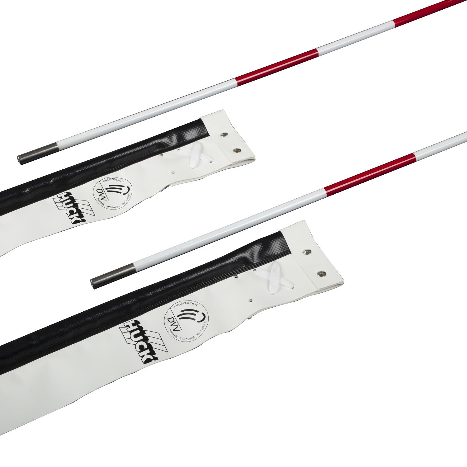 Flexi-Bar Volleyball-Antennen DVV | Netzstangen für Volleyballnetze mit Haltetaschen | 1- oder 2-teilig | Mit DVV Prüfzeichen | Beschichtetes Polyestergewebe | L: 1,80 m | Markenqualität