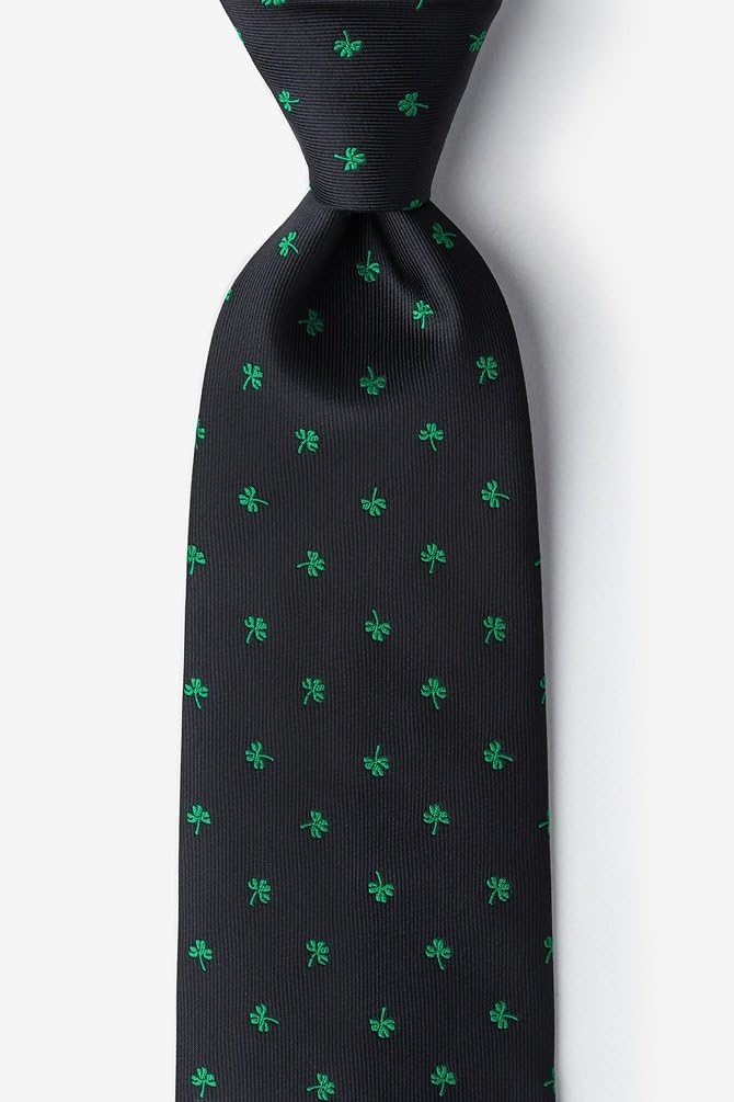 Men's Microfiber St Patrick's Day Good Luck Shamrocks Clovers Novelty Tie Necktie