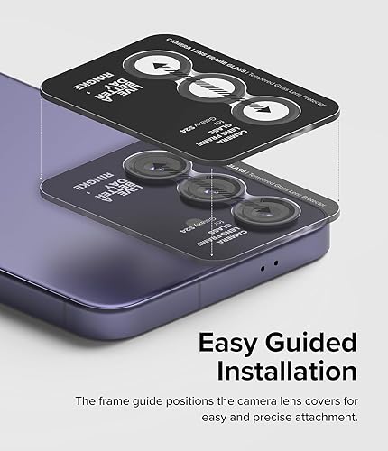 Miniatura 8 de Ringke Marco de lente de cámara compatible con Samsung Galaxy S24 Protector de lente de cámara 5G, cubiertas de vidrio y marcos de aleación de