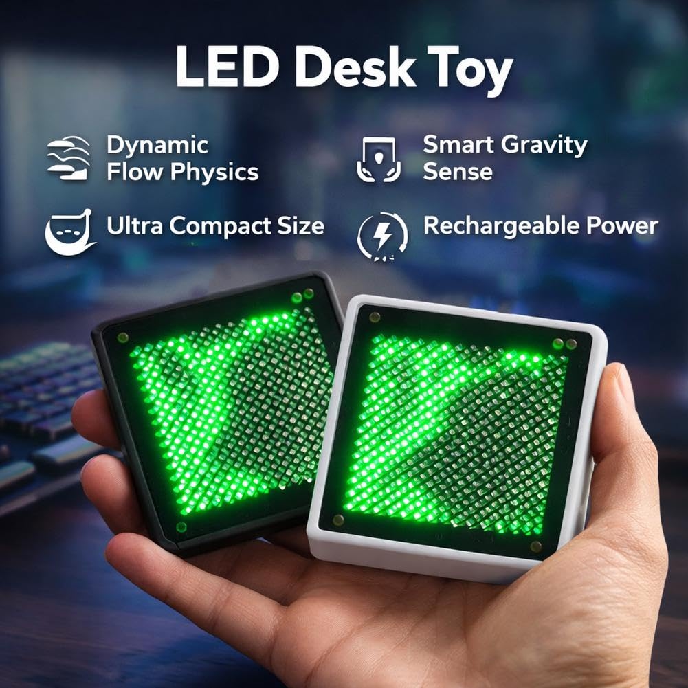 Mini lampe LED de simulation de fluide, jouet avec débit d'eau dynamique, rechargeable activée par gravité, physique liquide réactive pour bureau, bureau de jeu et table de chevet
