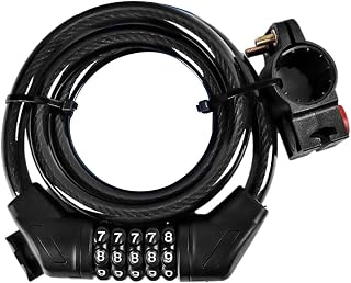 Bike Lock Cable | Anti-Theft Combination Lock with 5 Digits - Long Security Bike Lock, Cycling Accessories for Mountain Bikes, Road Bikes, Scooters, Motorcycles Dirfuny