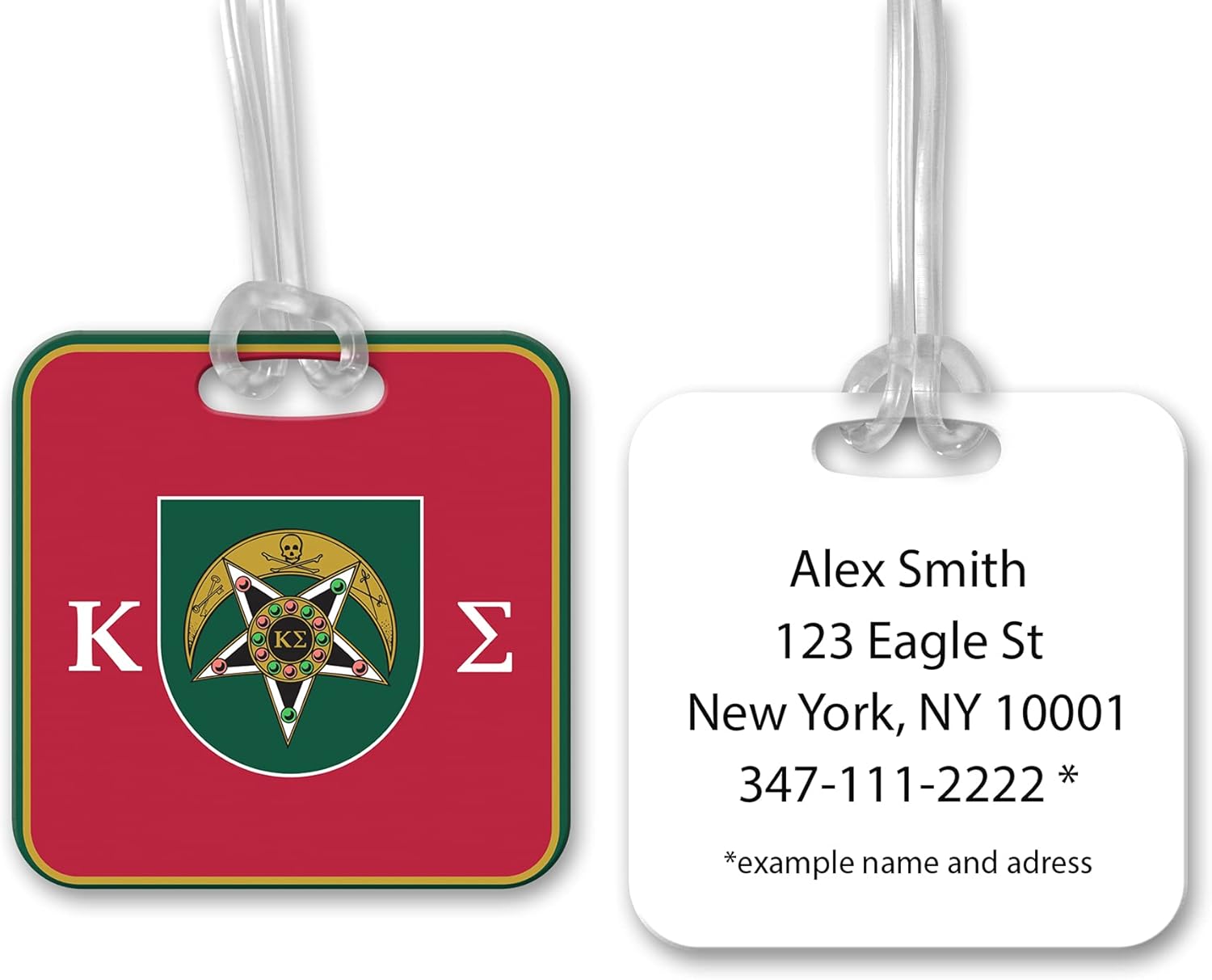 Kappa Sigma Travel Luggage ID Bag Tag for Suitcases/Square Aluminum Label (Kappa Sigma 2)