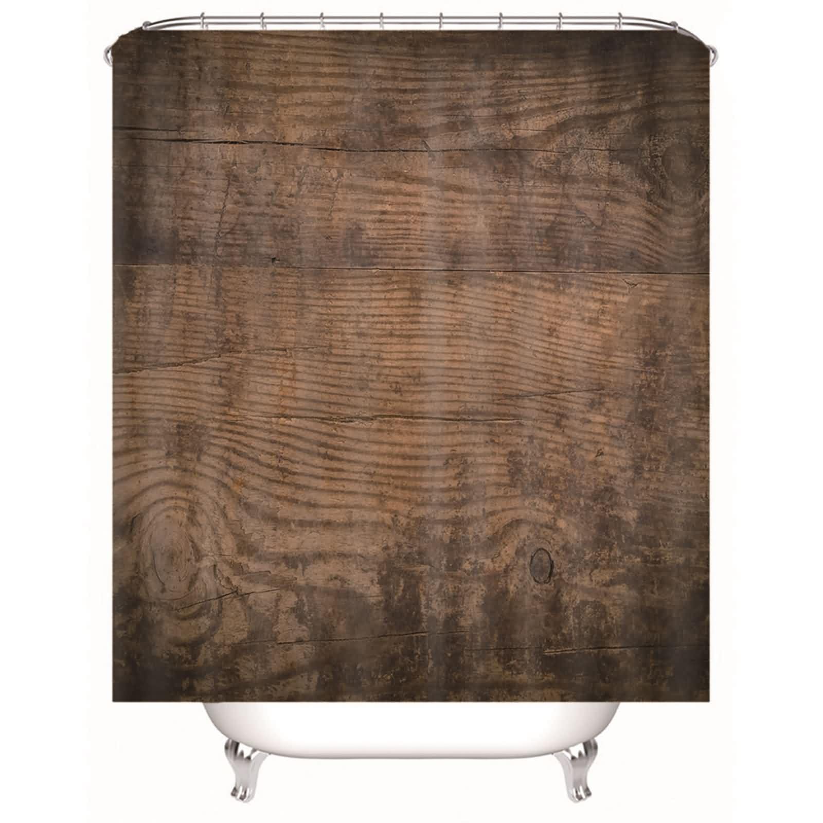 Rideau de douche imperméable en tissu écologique marron XXL