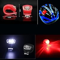 Vista 6 de Juego de luces delanteras y traseras para bicicleta, luces traseras de silicona LED para bicicleta, faros delanteros y traseros de bicicleta