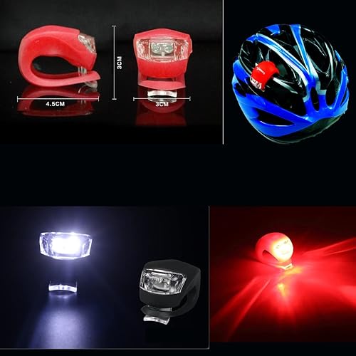 Miniatura 7 de Juego de luces delanteras y traseras para bicicleta, luces traseras de silicona LED para bicicleta, faros delanteros y traseros de bicicleta,
