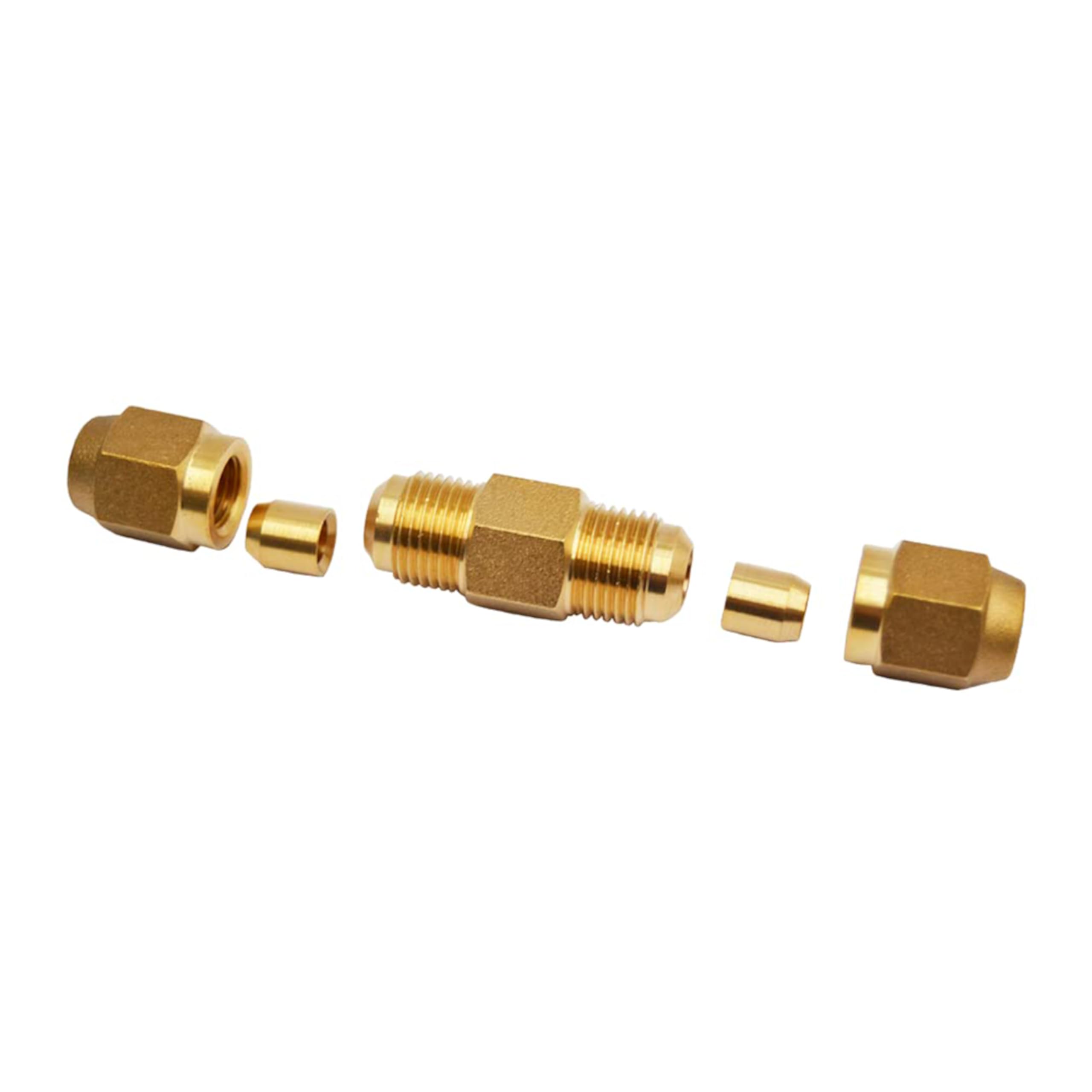 3S SuperSamaStore Set 10 Raccordi Autocartellanti 1/4" per Tubi Rame e Alluminio di Impianti Climatizzazione, Manicotti di Giunzione senza Cartella a Tenuta Metallica Compatibili con Tubo 0,8 e 1 Mm