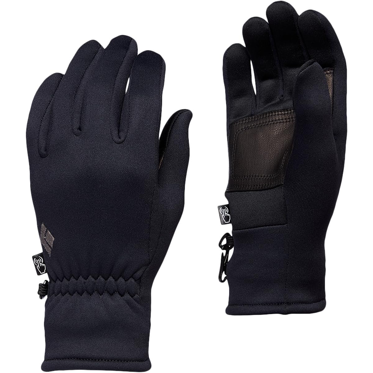 BLACK DIAMOND Heavyweight ScreenTap Liners Touchscreen Compatible Fleece Liner with Synthetic Suede Palm for Hiking Running Winter Use