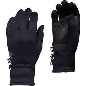 BLACK DIAMOND Heavyweight ScreenTap Liners Touchscreen Compatible Fleece Liner with Synthetic Suede Palm for Hiking Running Winter Use