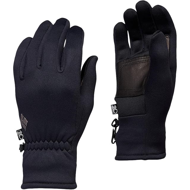 BLACK DIAMOND Heavyweight ScreenTap Liners Touchscreen Compatible Fleece Liner with Synthetic Suede Palm for Hiking Running Winter Use