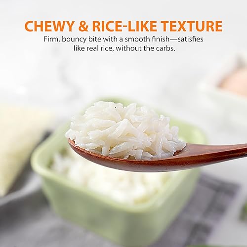 Miniatura 5 de Soeos Arroz Konjac orgánico, 8.8 oz (250 g) cada uno), alternativa de arroz a base de plantas, de cocción rápida, básico de despensa para salteados,