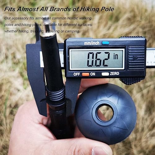 Miniatura 3 de Puntas para bastón, accesorios de bastón de senderismo, puntas de goma, juego de 6 soportes de lodo de soporte de nieve para bastones de senderismo