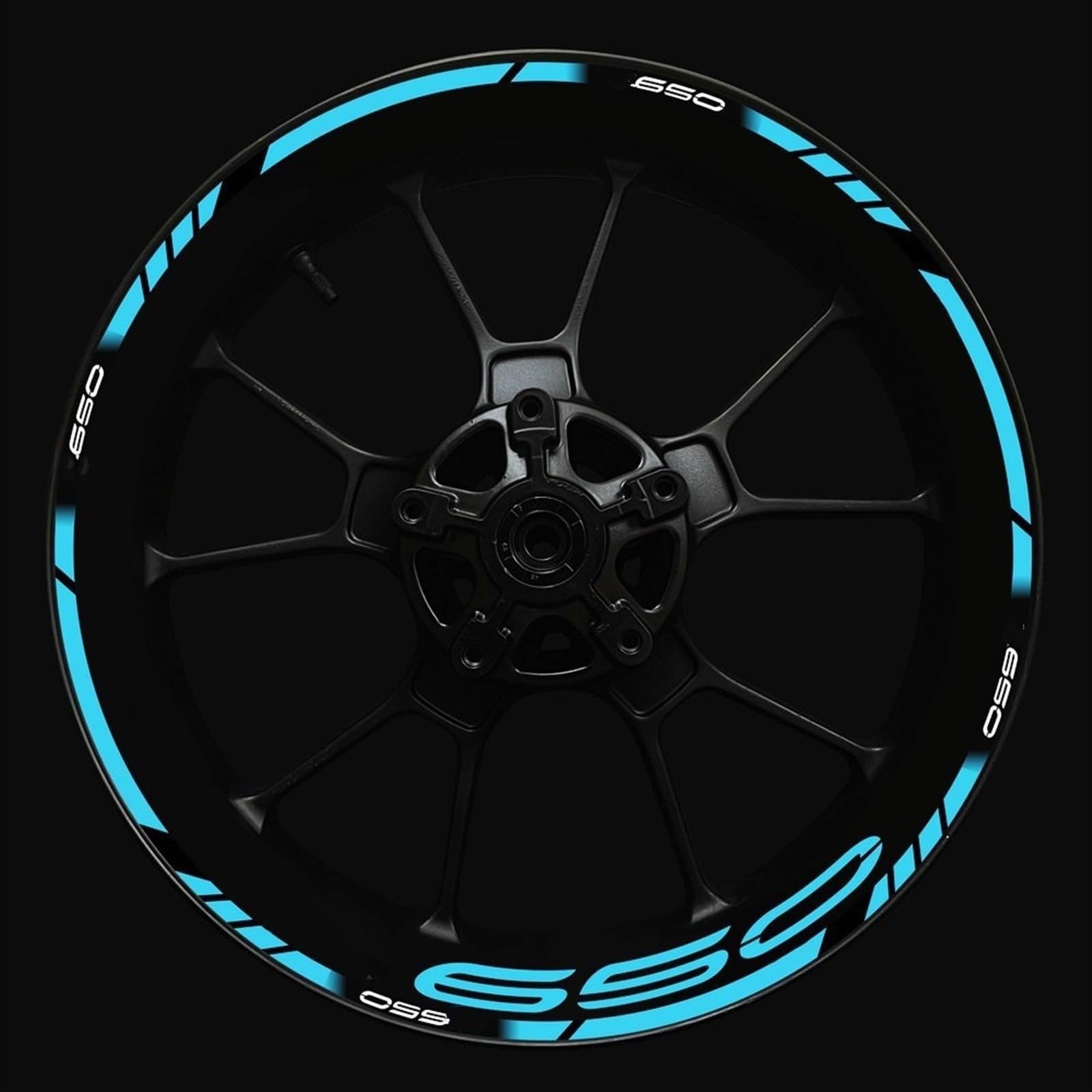 Front and Rear Wheel Hub Decal Set Improved Decoration for Kawasaki for Z650 Motorcycle Rim Stickers(Color9)