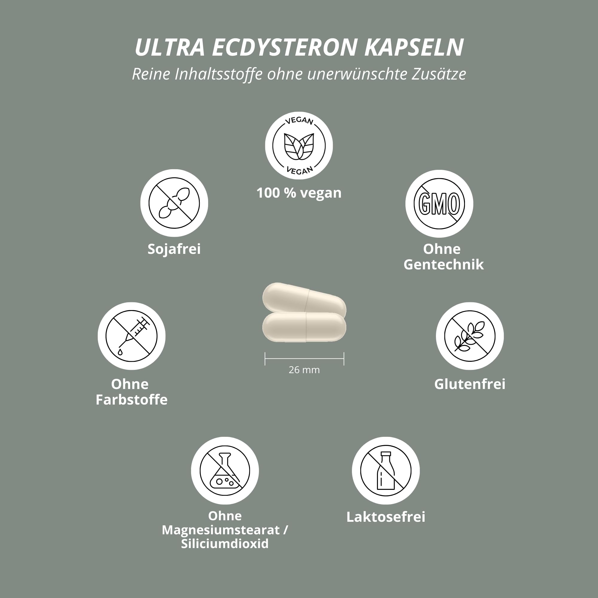 Nutri + Ultra Ecdysteron + Leucin Kapseln hochdosiert - 790 mg Wirkstoff Komplex pro Kapsel - 540 mg beta Ecdysterone 90% 250 mg L-Leucin Pulver vegan