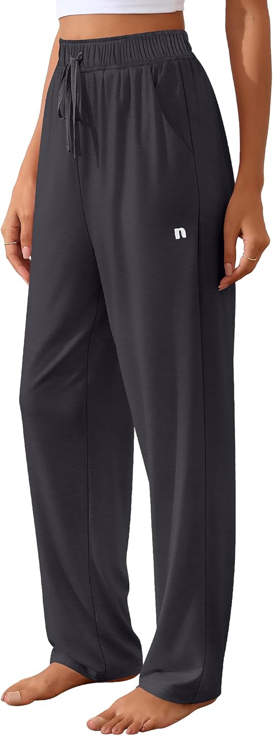 Neer 3 Pack Women's Wide Leg Pants High Waist Sweatpants Yoga Palazzo Drawstring Lounge Pajamas Jogger Pants with Pockets - Image 2