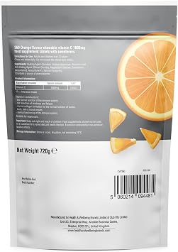 Vitamin C 1000mg Chewable - 360 Tablets - Supports Immune Health and Helps Fight Colds - Helps Reduce Tiredness and Fatigue