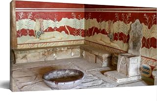Throne room chamber the ruins the Minoan city Knossos Crete Greece Canvas Wall Art Large Framed Prints Pictures Wall Decor Posters Painting Artwork for Living Room Bedroom Kitchen Bathroom 20x40