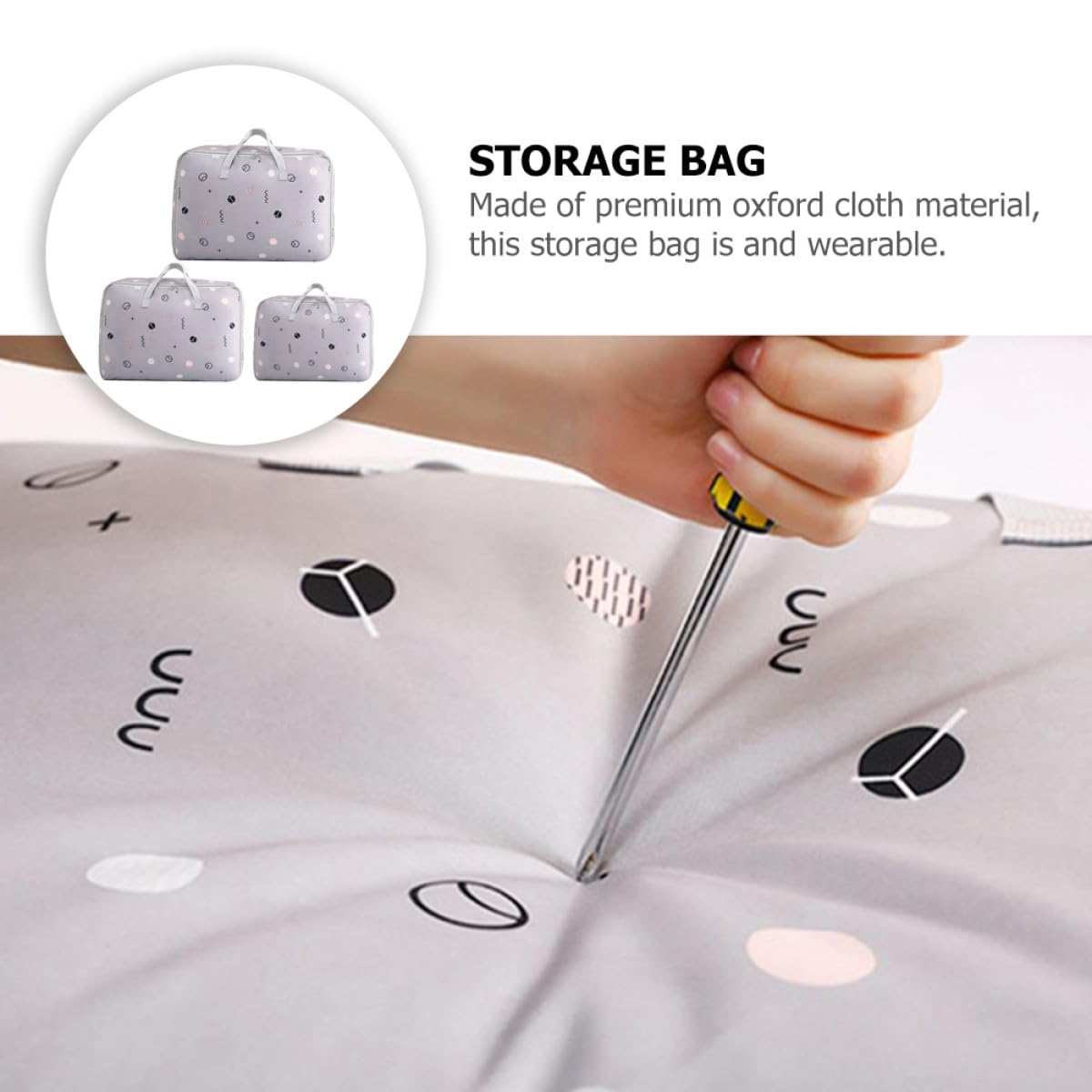 GALPADA Bolsa de Almacenamiento 3 Piezas para Edredones y Ropa Resistente al Agua de Tela Oxford Tamaños Mediano Grande y Extragrande Organizador Portátil Adecuado para Viaje y