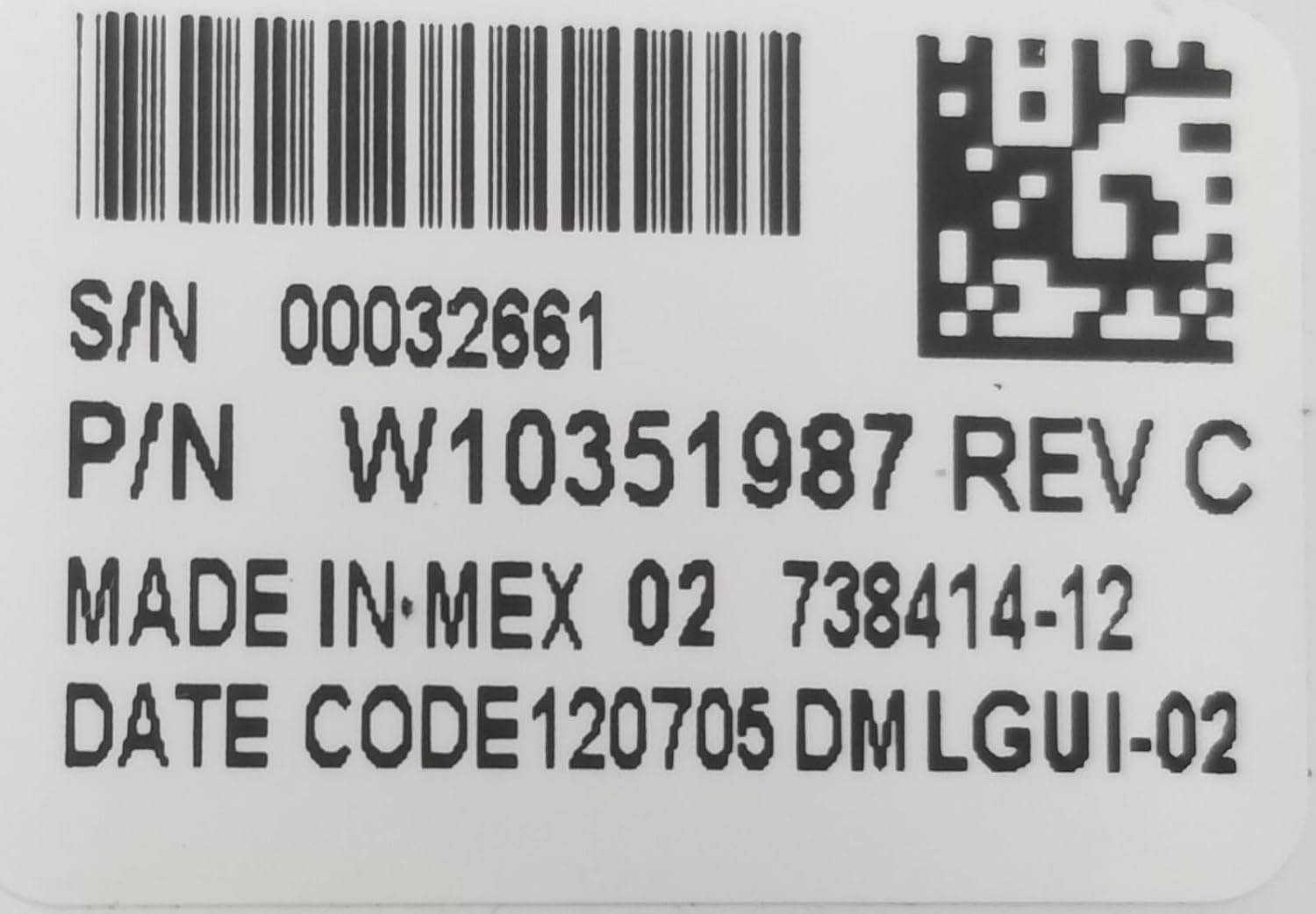 OEM Replacement for Kenmore Dryer Control W10351987