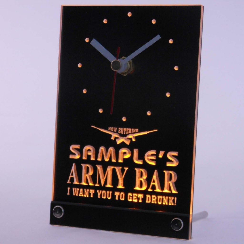 ADVPRO tnctq-tm Personalized Custom Army Man Cave Bar Beer Bar Neon Led Table Clock