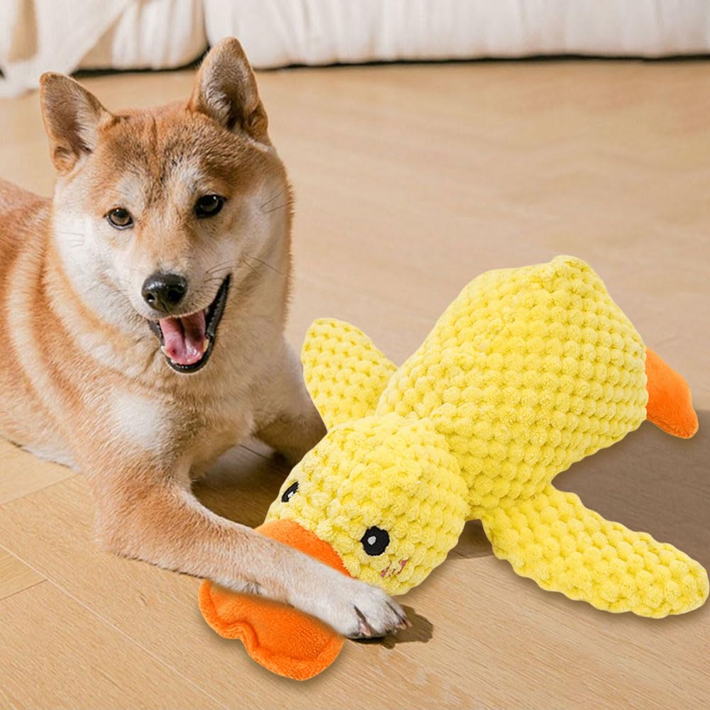 HTU Beruhigendes Enten-Hundespielzeug mit Quietschen, for Hunde, klein (S)