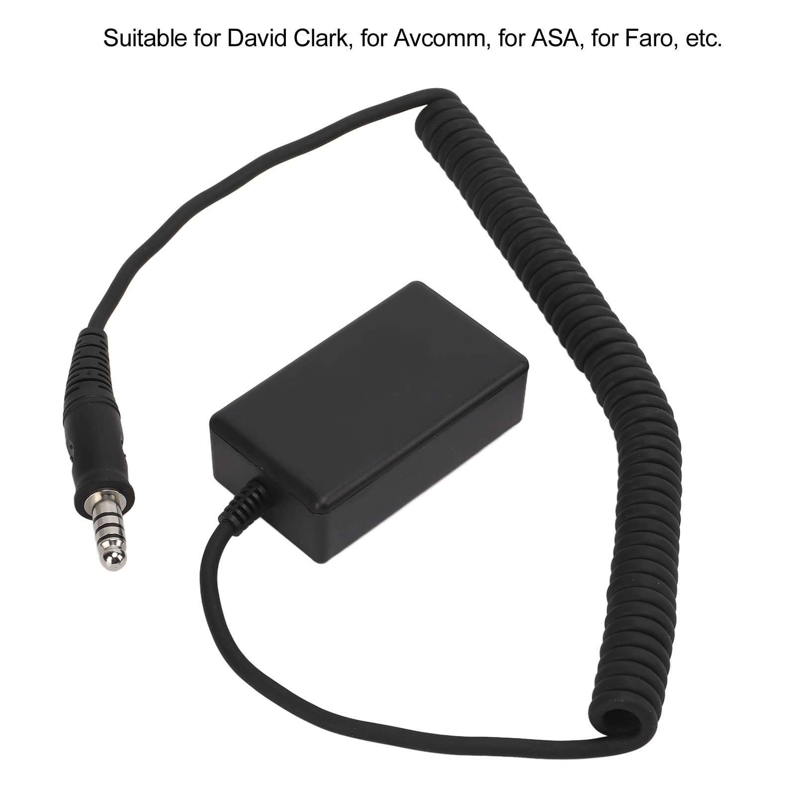 Adattatore per cuffia aeronautica, cuffia universale per elicottero su adattatore GA 150 cm/59,06 pollici per David Clark per Avcomm per ASA
