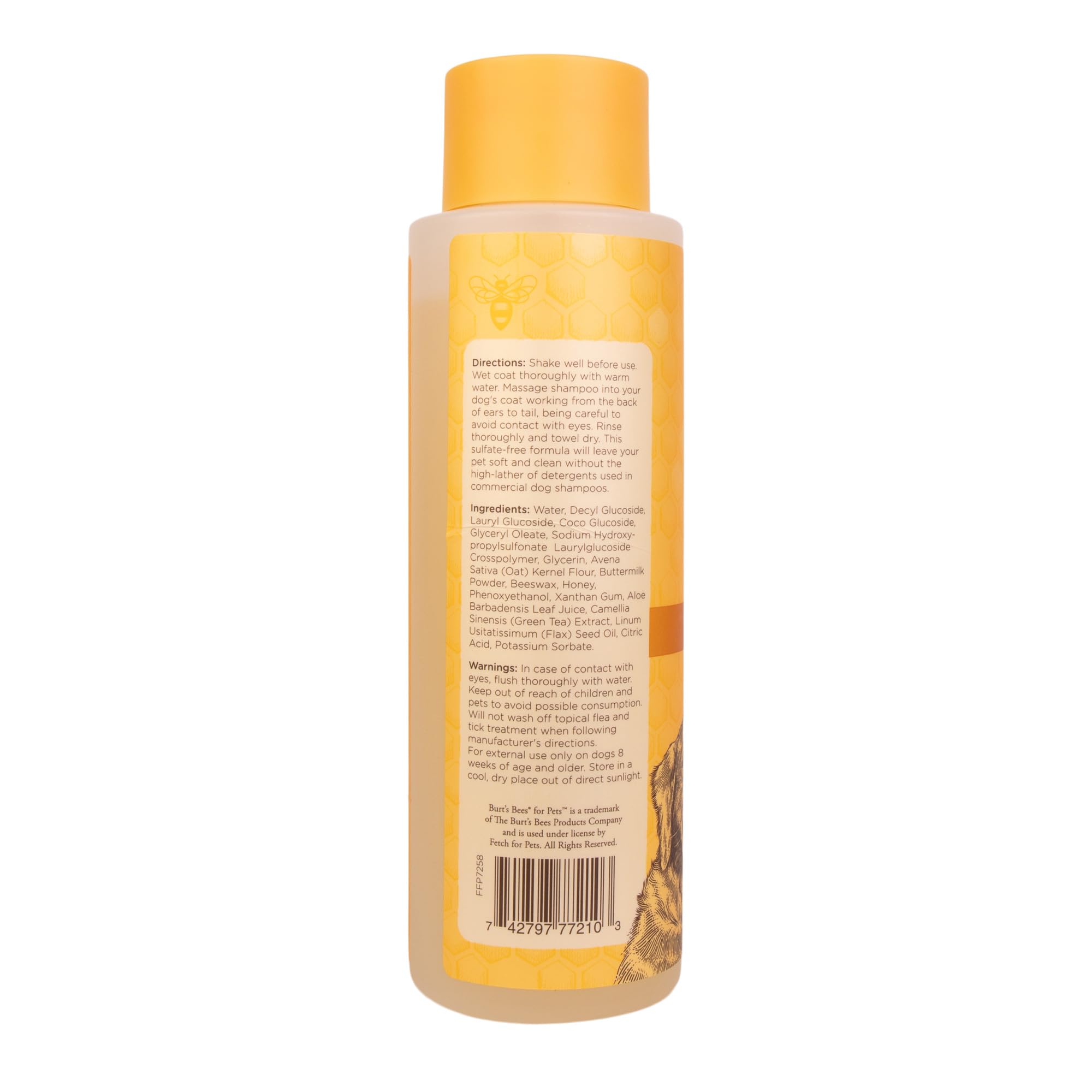 Burt's Bees for Dogs Oatmeal Dog Shampoo | With Colloidal Oat Flour & Honey | Moisturizing & Nourishing, Cruelty Free, Sulfate & Paraben Free, pH Balanced for Dogs - Made in USA, 16 Oz