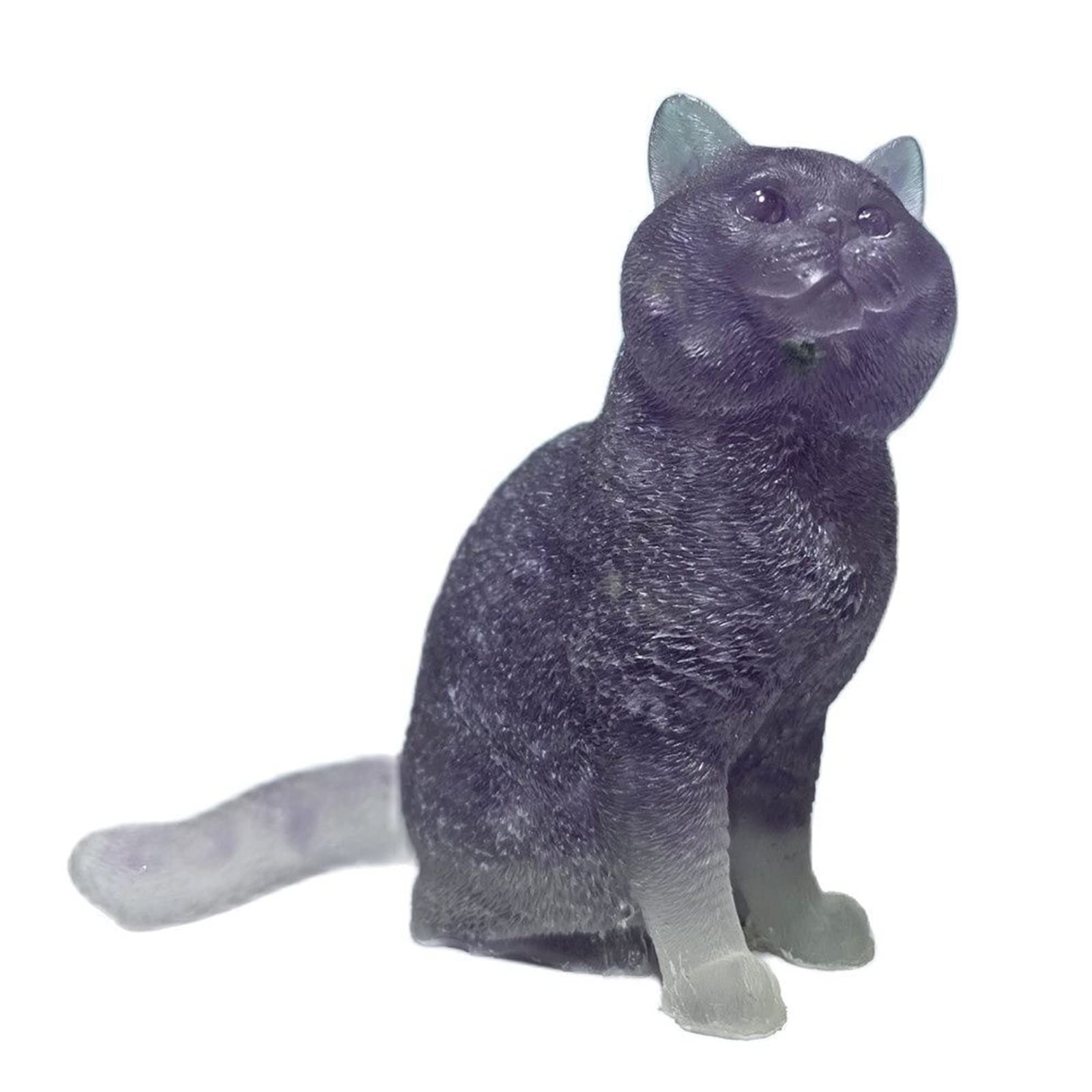 Naturalne kamienie lapis lazuli kwarc różowy ametyst opal kryształy żwir żywica utwardzona forma prezent dekoracja domu pokój kot Ar kolekcje domowe (kolor: Lapis Lazuli)