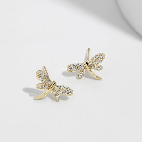 Miniatura 2 de Meissa Animals Earrings Dragonfly Stud Earrings Sterling Silver Stud Earrings with Cubic Zirconia Opal Pearl Cute Animals Stud Hoop Gifts for Women