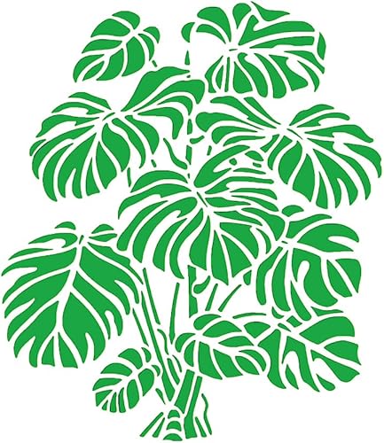 Miniatura 3 de OBUY Large Plant Stencil (8-15 Inches) - Reusable Sunflower Palm Tropical Leaf Stencils for Painting on Wood, Canvas, Paper, Fabric, Wall, Furniture
