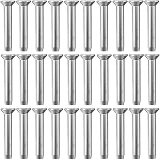 Hettwo 30 Pack T316 Stainless Steel Fixed Ends Stemball Hand-Crimp Stemball Swage for 1/8'' Cable Railing, for Wood or Metal Posts