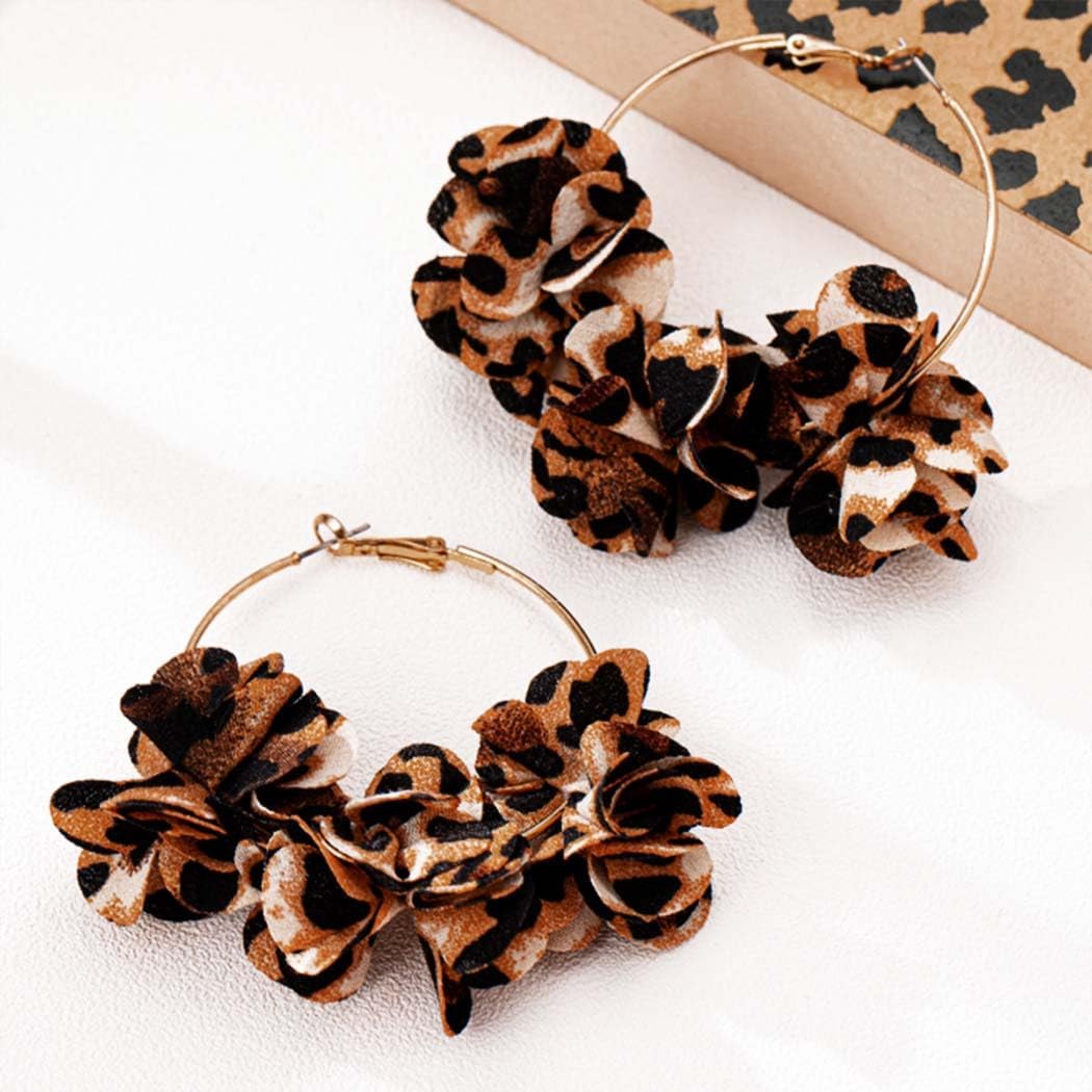 Colorful Flower Earrings White Floral Hoop Earrings Elegant Camellia Huggie Earring Jewelry for Women - Image 7