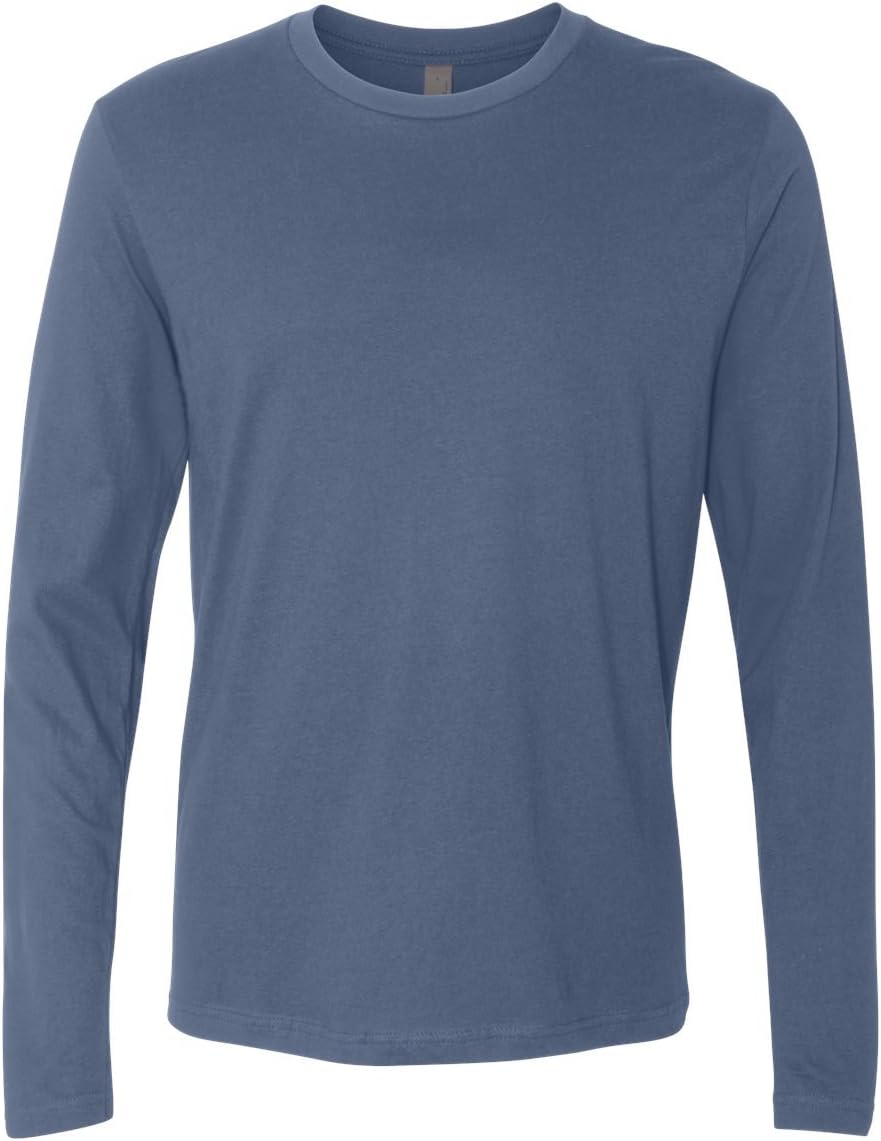 Next Level Men's Cotton Long-Sleeve Crew L INDIGO