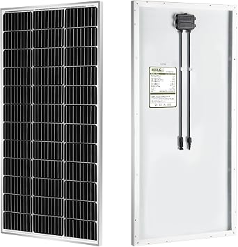 HQST 9BB Cell 100W Solar Panel 12V 100 Watt Monocrystalline Solar Panels High-Efficiency Module for RVs Motorhomes Cabins Marine Boat Off-Grid