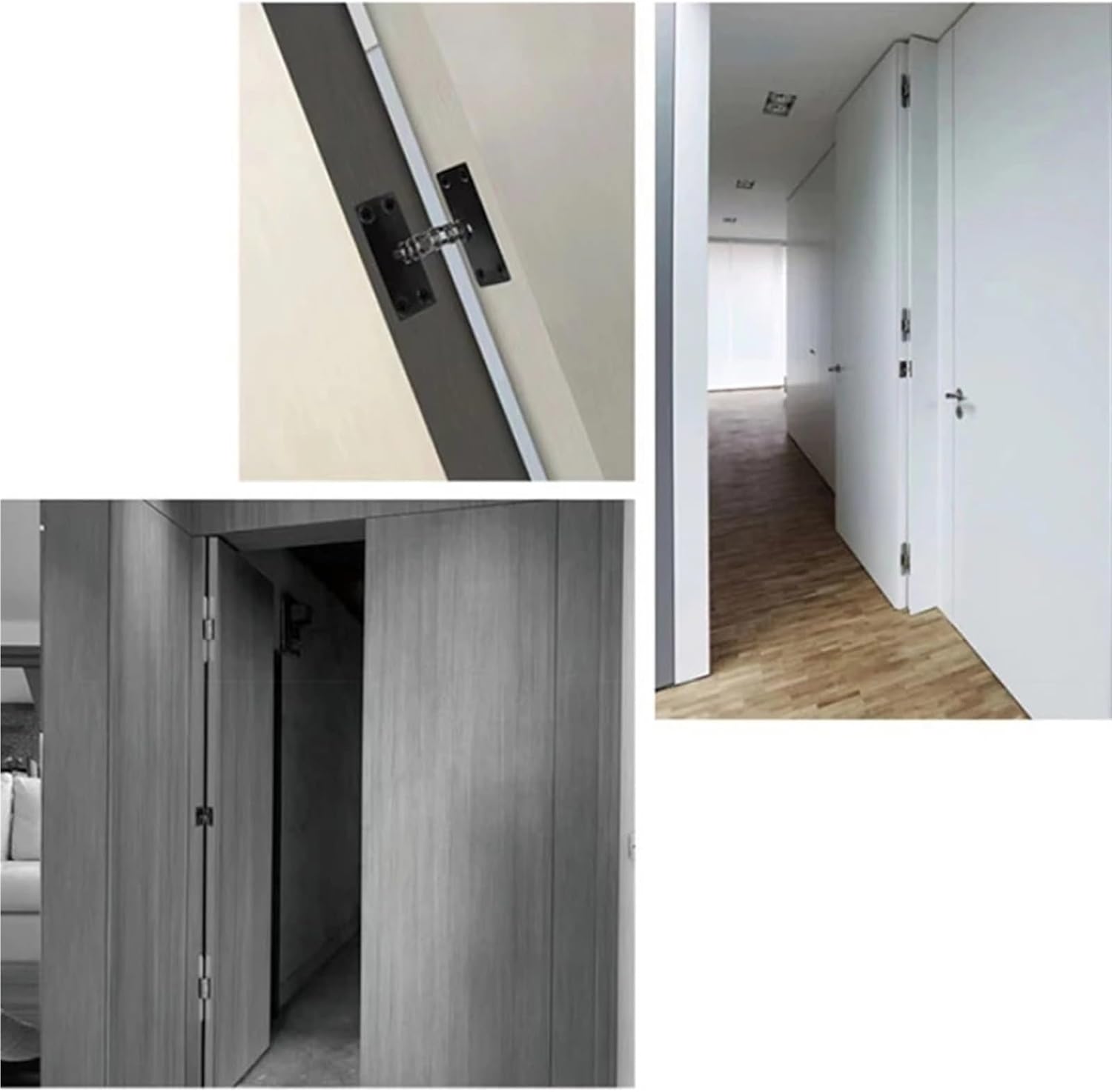 Invisible Door Closer Hidden Home Door Automatic Door Closer Hidden Device Spring Adjustable Hinge Hardware(Silver - 80kg)