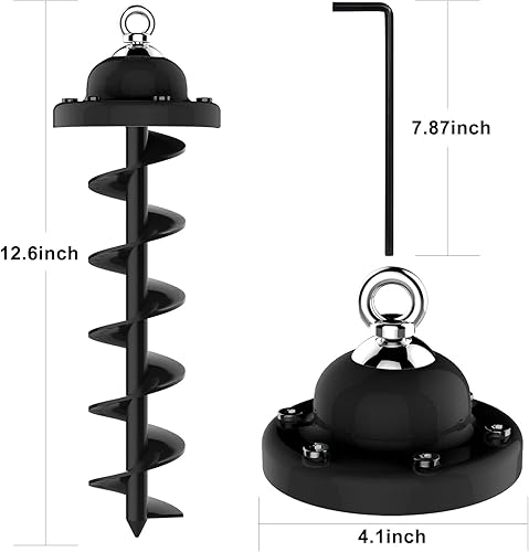 Miniatura 3 de Eurmax Estacas para trampolines de Estados Unidos, estacas de viento de 12 pulgadas, anclaje de suelo de acero galvanizado en forma de J, paquete de