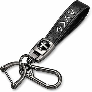 Christian Cross Leather Keychain, God Is Greater Than the Highs and Lows, Baptism Confirmation Graduation Gifts